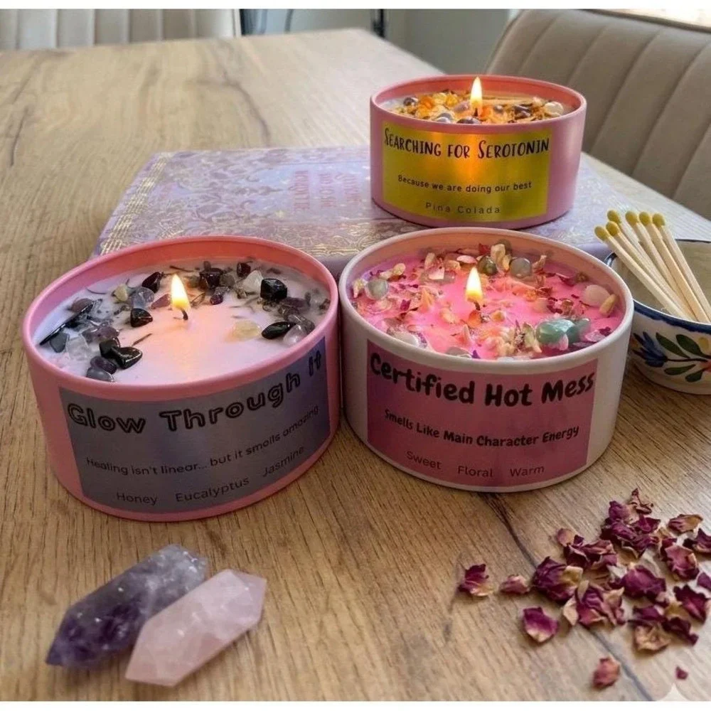 Glow Through It Candle – Honey, Eucalyptus, Jasmine, Black Tourmaline Soy Wax